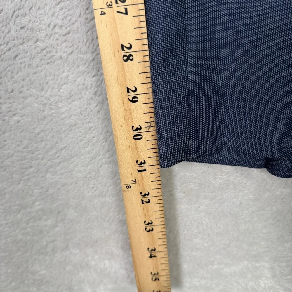 Hugo Boss Mens 33x31 Dress Pants Blue Virgin Wool Flat Front Straight Leg Casual